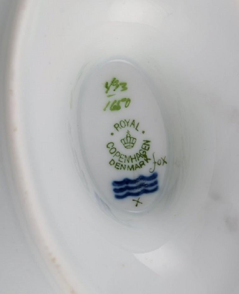 20th Century Royal Copenhagen Saxon Flower Sauce Boat in Hand-Painted Porcelain For Sale