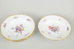 Royal Copenhagen Saxon flower. Set of four deep plates in porcelain. 1960s