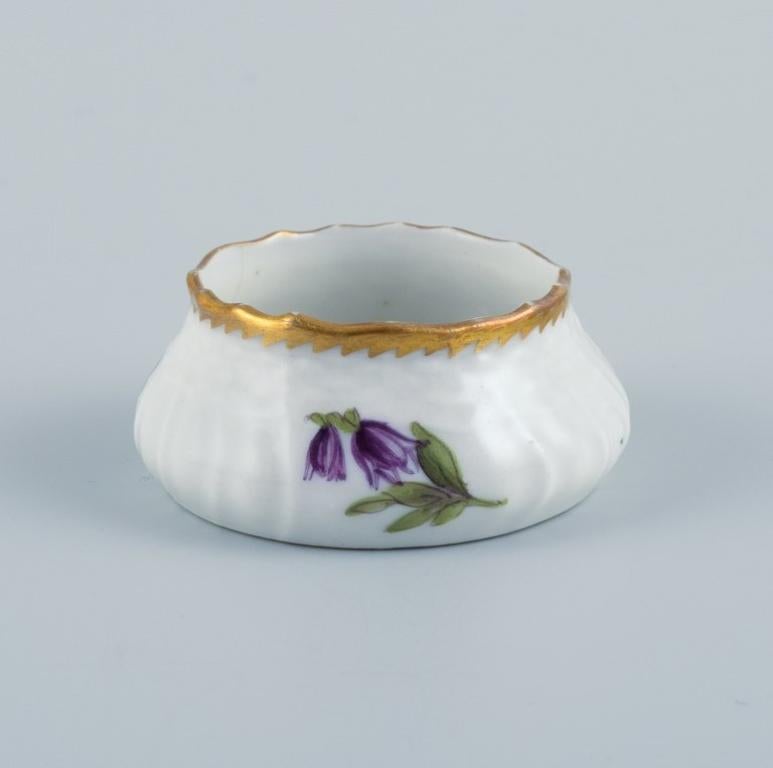 Danish Royal Copenhagen, Saxon Flower, Set of Four Salt Jars in Porcelain For Sale
