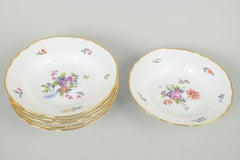 Royal Copenhagen Saxon flower. Set of six deep plates in porcelain. 1960s