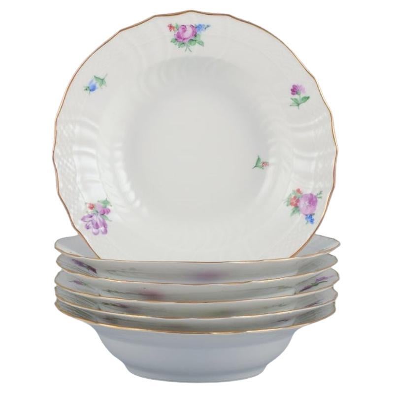 Royal Copenhagen Fiore sassone. Sei piatti profondi in porcellana.