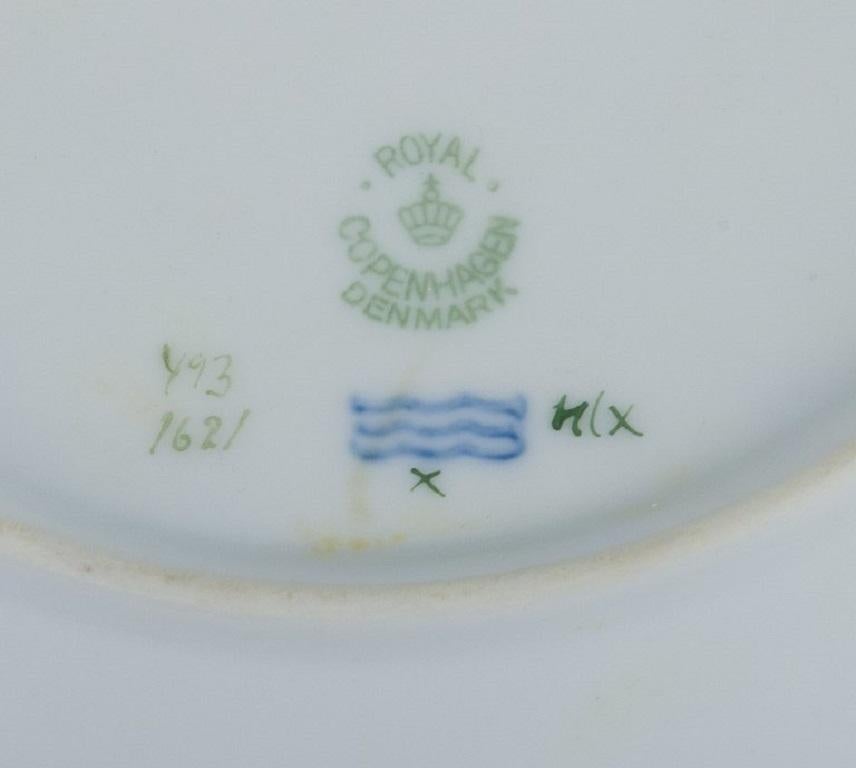 Royal Copenhagen Saxon Flower, Six Dinner Plates in Hand-Painted Porcelain 5