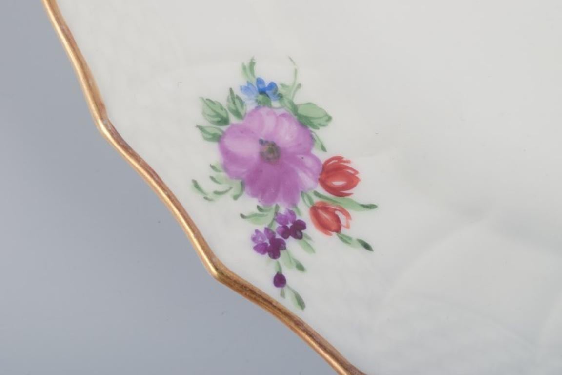 20th Century Royal Copenhagen Saxon Flower. Six lunch plates in porcelain. For Sale