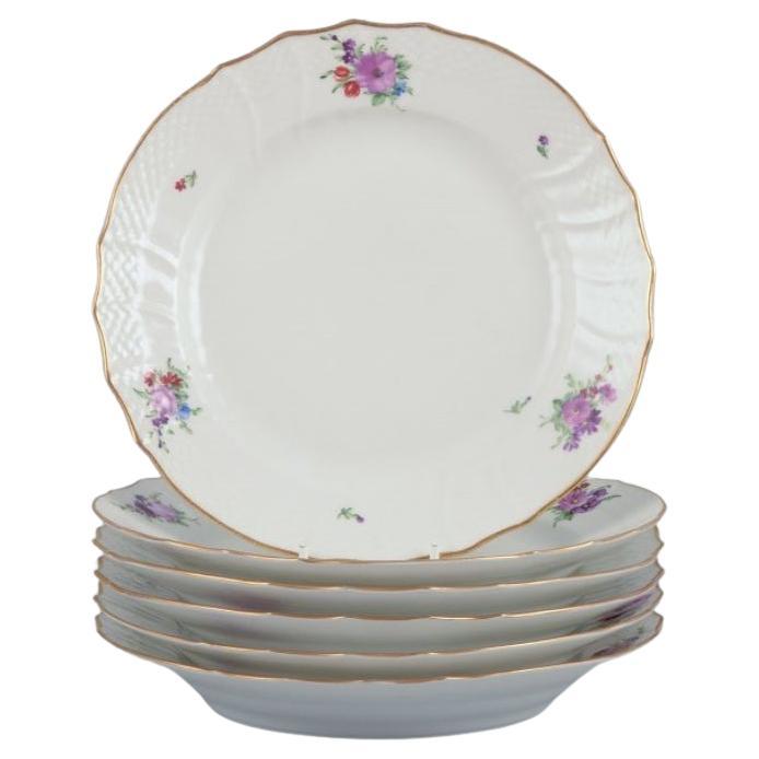 Royal Copenhagen Saxon Flower. Six lunch plates in porcelain.