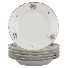 Royal Copenhagen Saxon Flower. Six lunch plates in porcelain.