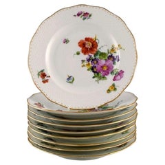 Royal Copenhagen Saxon Flower Special Version, 9 Rare Porcelain Plates