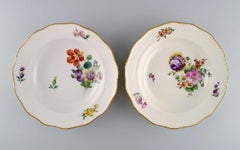 Royal Copenhagen Saxon Flower Special Version, Eight Rare Deep Plates
