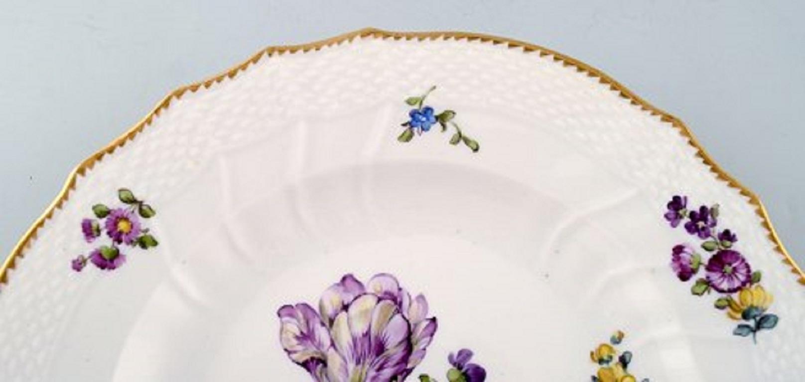 Porcelain Royal Copenhagen Saxon Flower, Twelve Dinner Plates, Decoration Number 4/1621