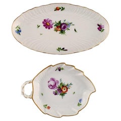 Royal Copenhagen Saxon Flower, Two Dishes in Hand-Painted Porcelain