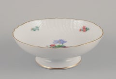 Royal Copenhagen Saxon Flower. Two porcelain compotes with floral motifs.