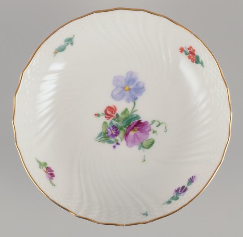 German Royal Copenhagen Saxon Flower. Two porcelain compotes with floral motifs. For Sale