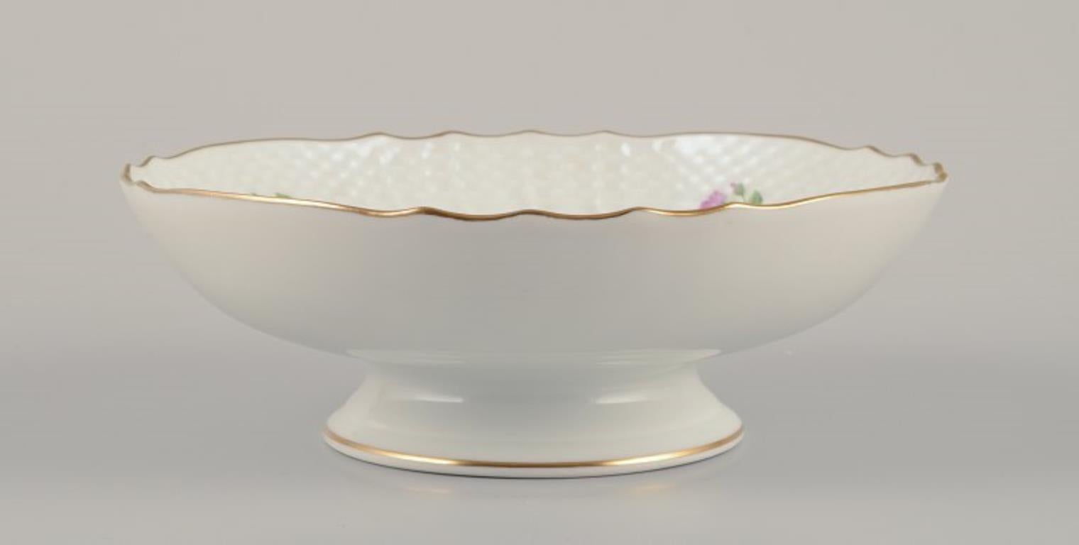 Mid-20th Century Royal Copenhagen Saxon Flower. Two porcelain compotes with floral motifs. For Sale