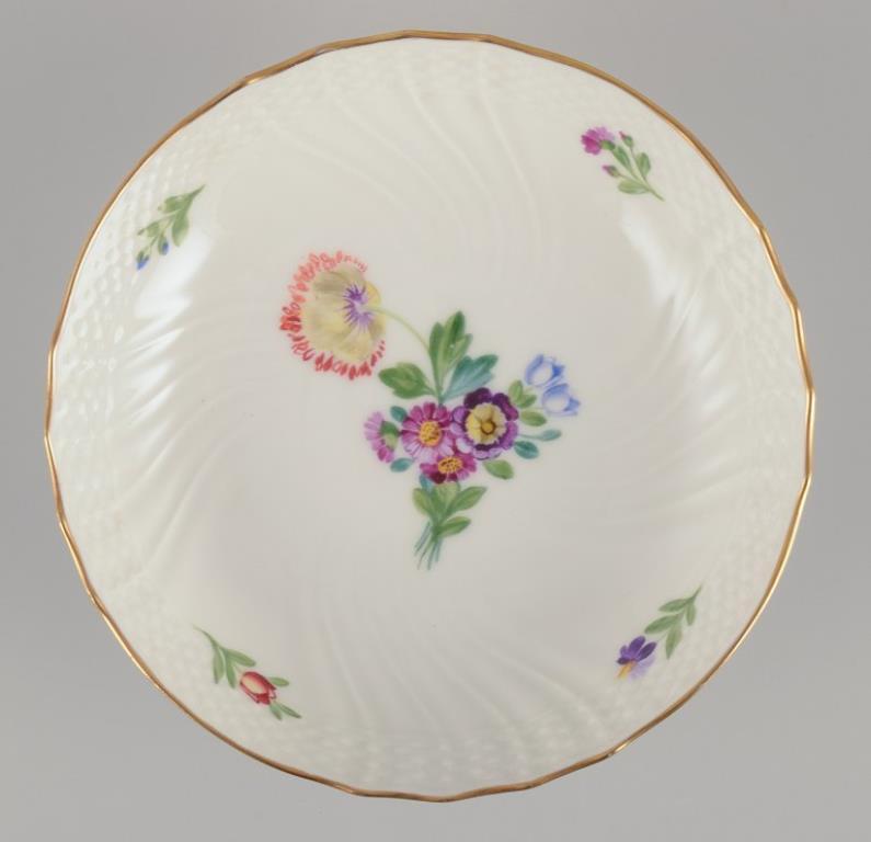 Porcelain Royal Copenhagen Saxon Flower. Two porcelain compotes with floral motifs. For Sale