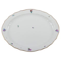 Antique Royal Copenhagen Saxon Flower, very large oval serving platter.