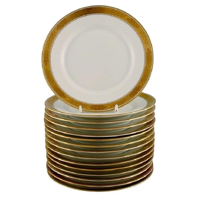 Royal Copenhagen Service No, 607. 15 Cake Plates in Porcelain For Sale