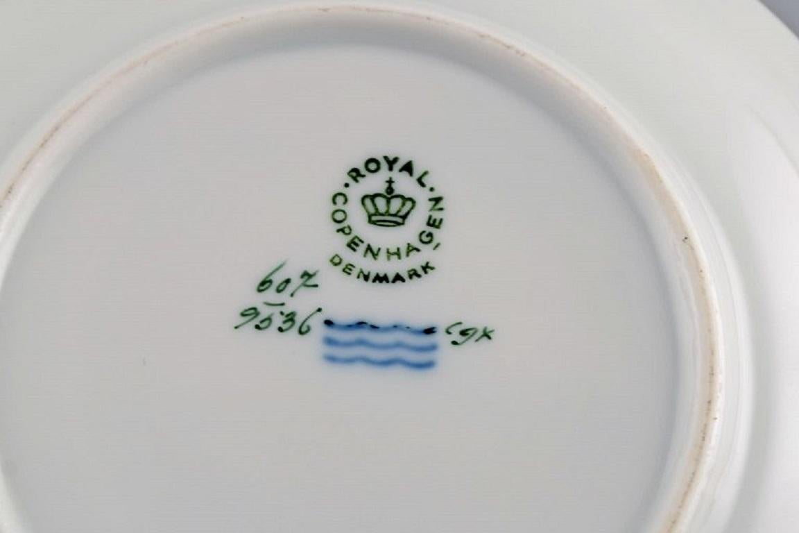 Porcelain Royal Copenhagen Service No. 607, Eight Teacups with Saucers For Sale