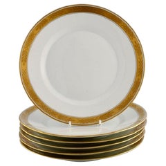 Royal Copenhagen Service No. 607, Six Porcelain Lunch Plates, 1960s