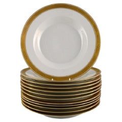 Vintage Royal Copenhagen Service No. 607, Twelve Deep Porcelain Plates