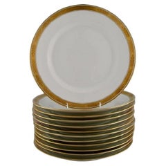 Retro Royal Copenhagen Service No. 607, Twelve Porcelain Dinner Plates