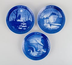 Royal Copenhagen, set of nine Christmas plates in porcelain.