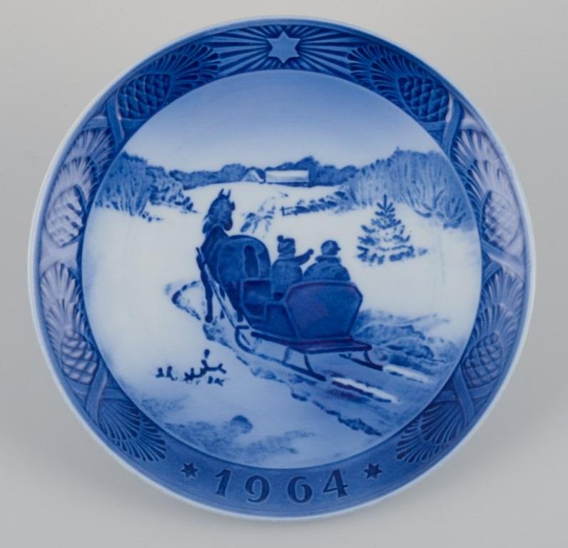 Mid-20th Century Royal Copenhagen, set of seven Christmas plates in porcelain, 1960s For Sale