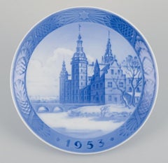 Royal Copenhagen, set of six Christmas plates in porcelain, 1950s