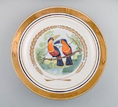 Royal Copenhagen, Set of Six Large Dinner / Decoration Plates with Bird Motifs