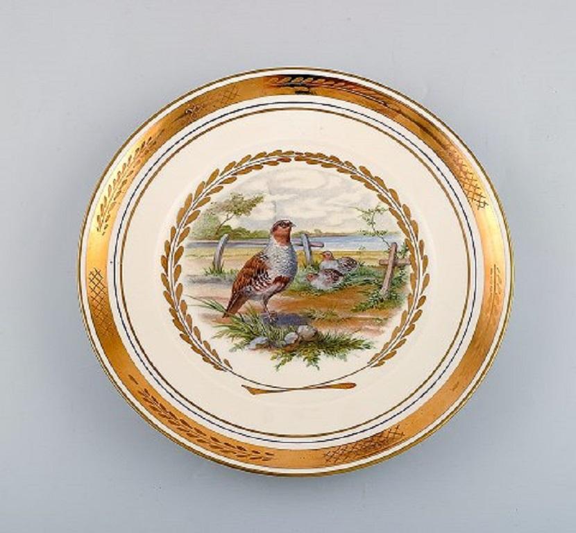 Danish Royal Copenhagen, Set of Six Large Dinner / Decoration Plates with Bird Motifs