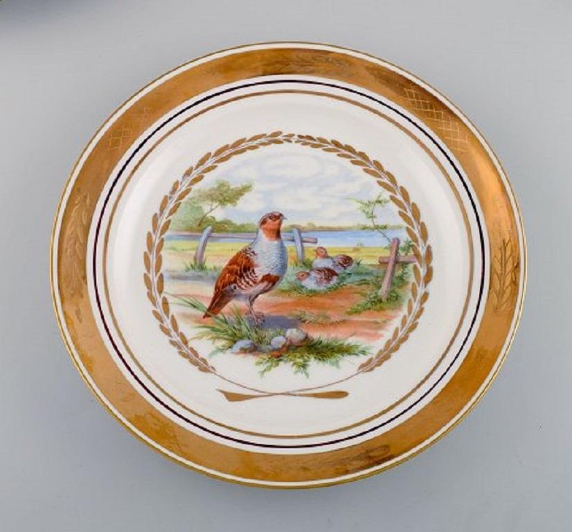 Danish Royal Copenhagen, Set of Six Large Dinner / Decoration Plates with Bird Motifs