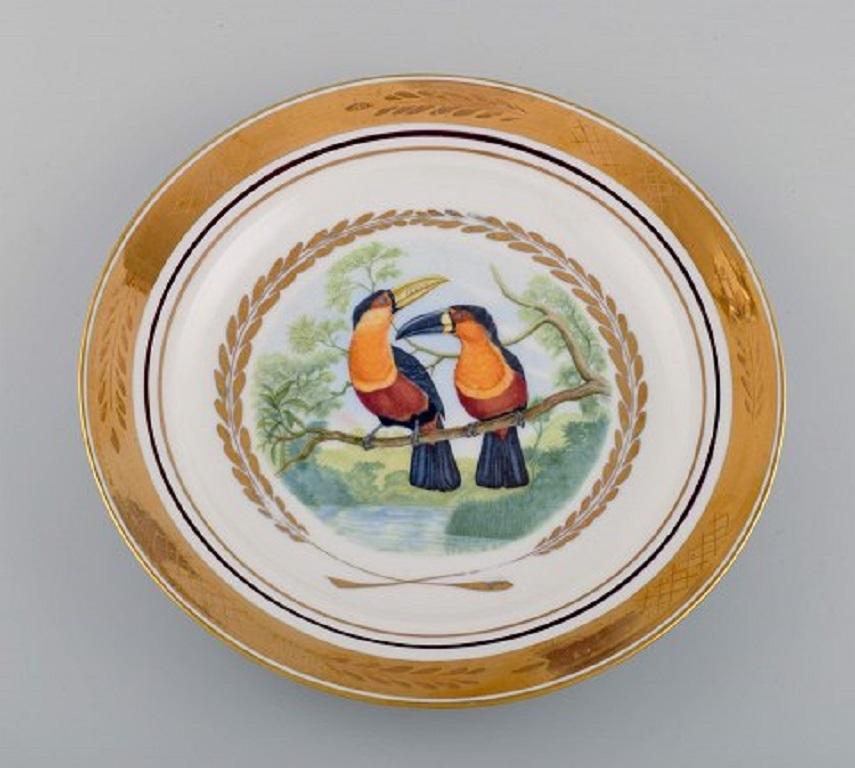 Danish Royal Copenhagen, Set of Six Large Dinner / Decoration Plates with Bird Motifs