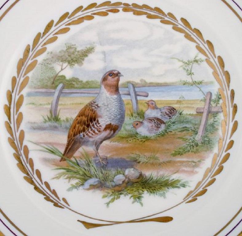Mid-20th Century Royal Copenhagen, Set of Six Large Dinner / Decoration Plates with Bird Motifs