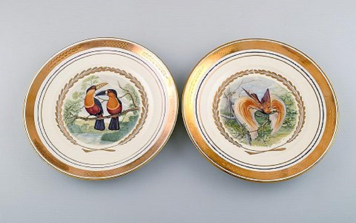 Royal Copenhagen, Set of Six Large Dinner / Decoration Plates with Bird Motifs 1