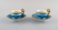 Royal Copenhagen, sieben Empire-Mocha-Tasse mit Untertassen, 1920er Jahre