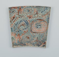 Royal Copenhagen, Six Baca Faience Tiles with Patterned Glaze, 1970s