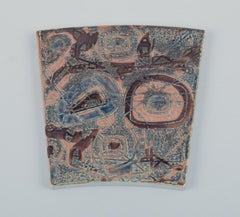 Royal Copenhagen, sei piastrelle in maiolica Baca con smalto a motivi. 1970s