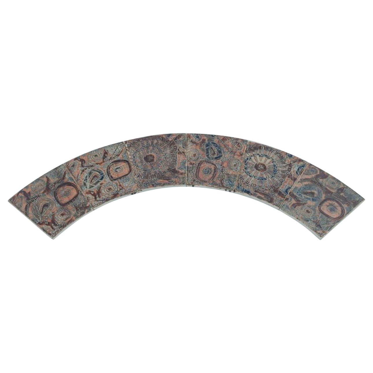 Royal Copenhagen, Six Baca Faience Tiles with Patterned Glaze, 1970s