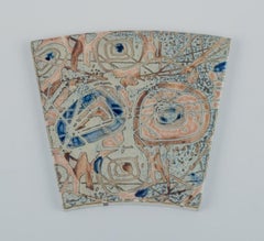 Royal Copenhagen, Six Baca Faience Tiles with Patterned Glaze