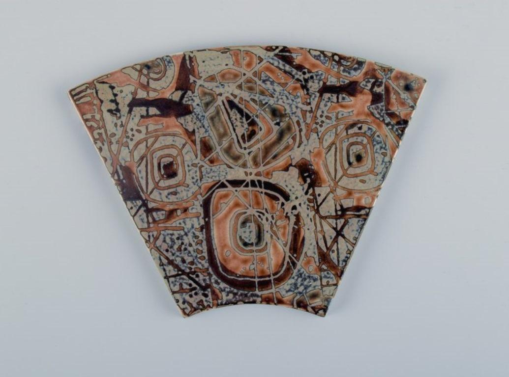 Late 20th Century Royal Copenhagen, Six Baca Faience Tiles with Patterned Glaze, Model 869/3811 For Sale