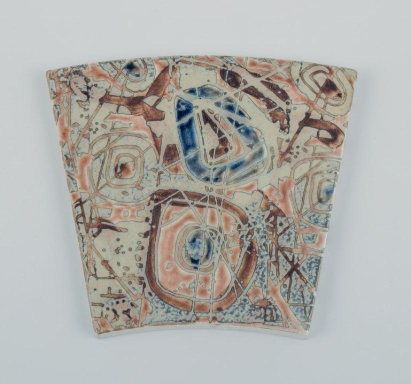 Royal Copenhagen, Six Baca Faience Tiles with Patterned Glaze, Model 869/3812 For Sale 1