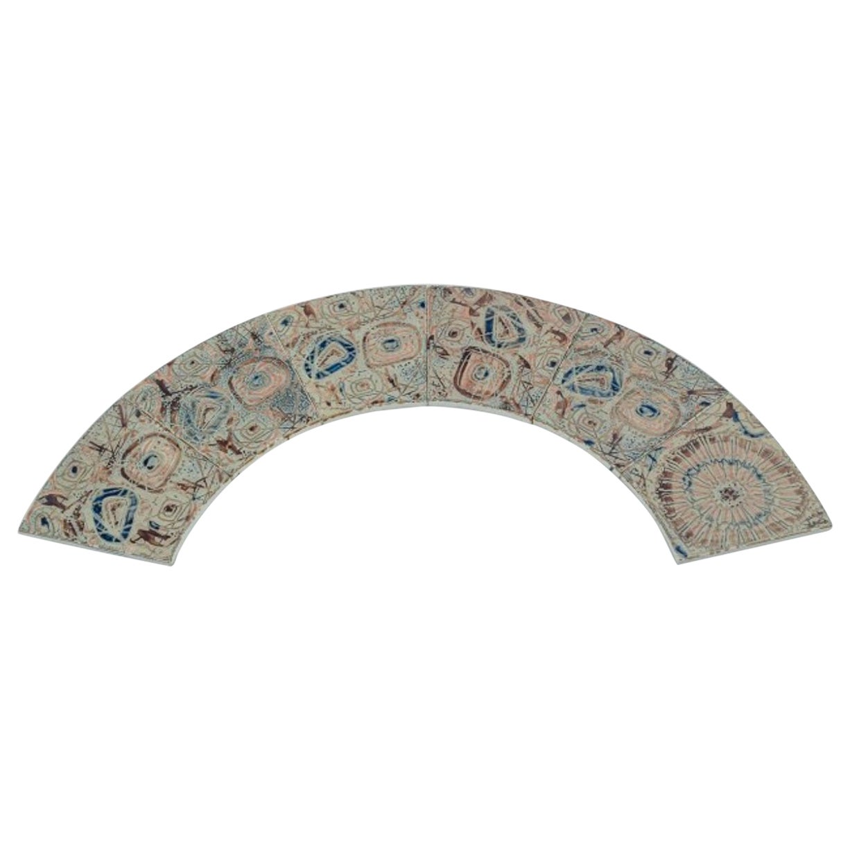 Royal Copenhagen, Six Baca Faience Tiles with Patterned Glaze, Model 869/3812