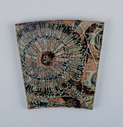 Royal Copenhagen, Six Baca Faience Tiles with Patterned Glaze, Model 869/3813