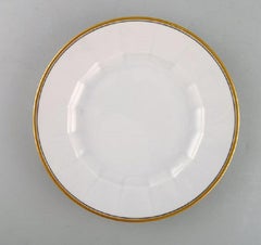 Royal Copenhagen, Six Dinner Plates in Porcelain with Gold Border