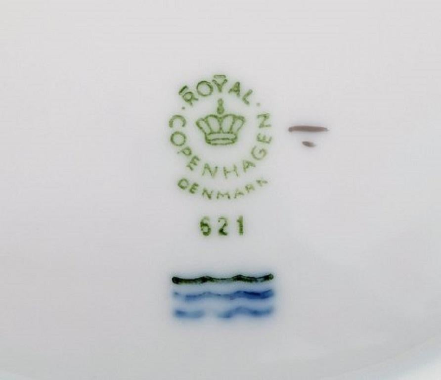 Late 20th Century Royal Copenhagen, Six Dinner Plates in Porcelain with Gold Border