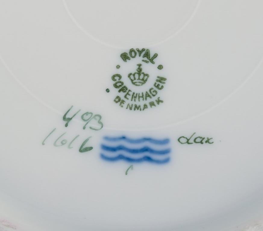 Royal Copenhagen, six Saxon Flower deep plates in porcelain. For Sale 3