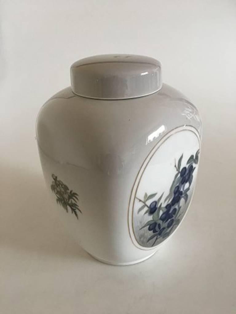 Royal Copenhagen square Art Nouveau unique vase with lid. Measures: 23 cm H (9 1/16 inches). First quality. In nice whole condition. Unknown artist, Signed 