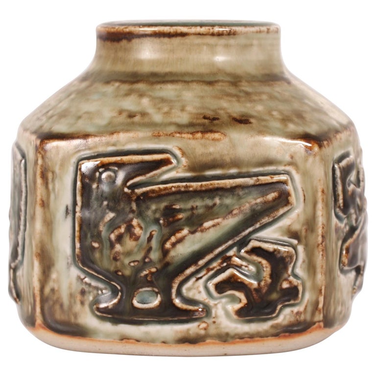 Vase Céramique Royal Copenhagen - Jørgen Mogensen Danemark 1961 - Motif Oiseaux