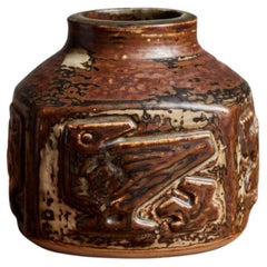 Royal Copenhagen Square Stoneware Vase by Jørgen Mogensen