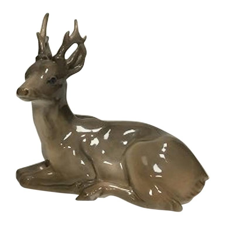 Royal Copenhagen stag figurine No 756. Measures: 15 cm / 5 29/32 in. and is in good condition.
Item no.: 433626.