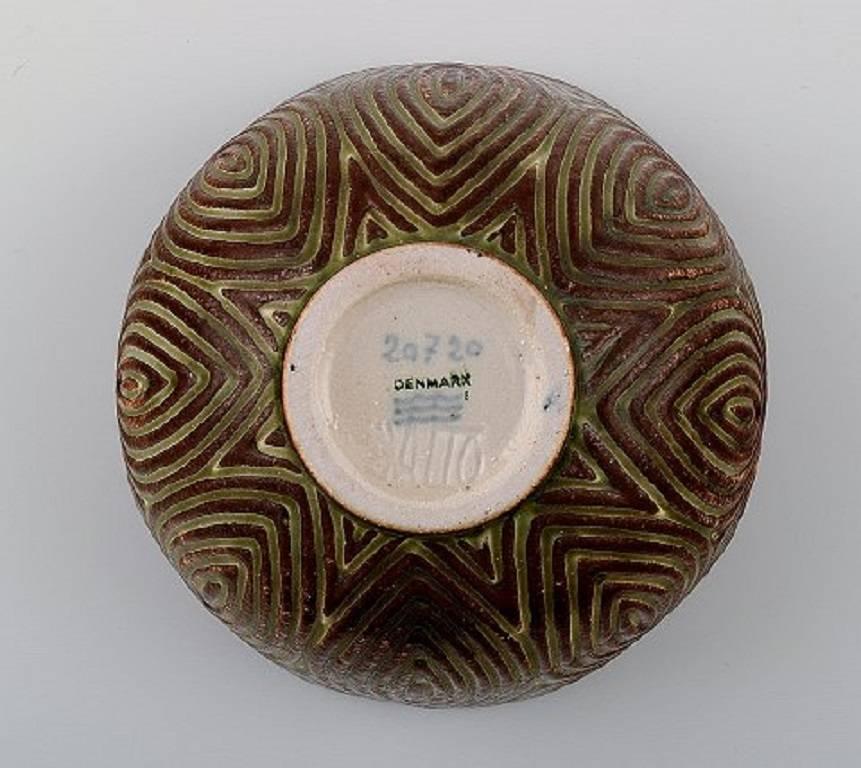 Royal Copenhagen Stoneware Bowl by Axel Salto in Fluted Style, Model No. 20720 1