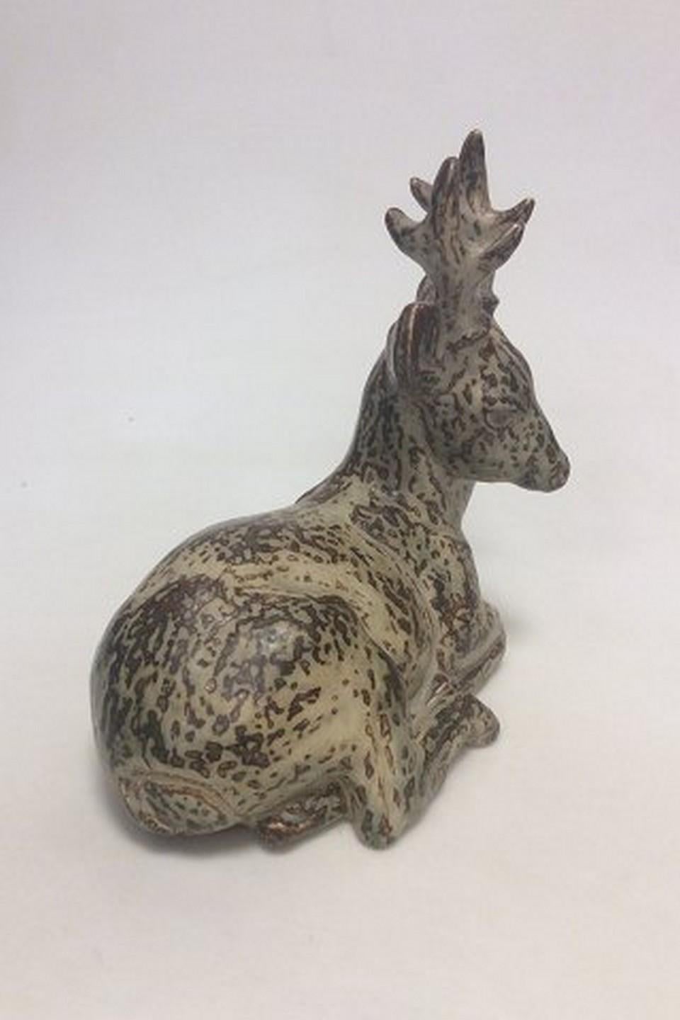 Art Nouveau Royal Copenhagen Stoneware Figurine of Deer No 20507, 1st Quality